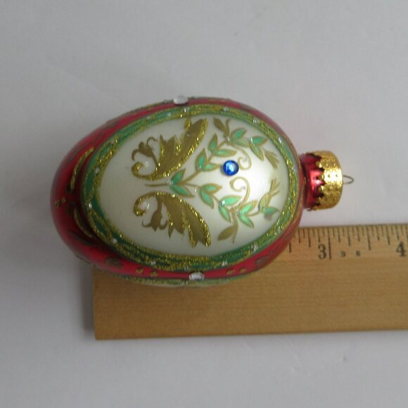 Unique Treasure Handcrafted Glass Faberge Inspired Ornament Jeweled Egg Ornament - Picture 12 of 12